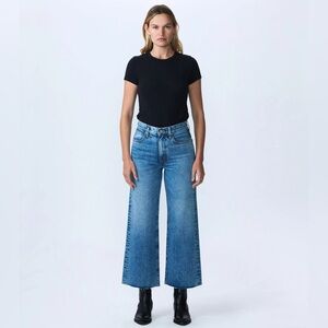 SLVRLAKE ‘Grace Crop’ Wide Leg Jeans in Lightning Strikes
